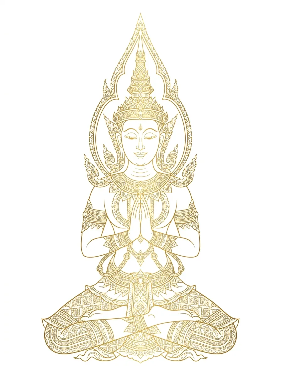 เทวดารามเกียรติ์พนมมือไหว้งานมงคล